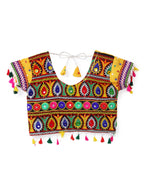 Banjara India Kutchi Emboidered Black Girls Chaniya Choli with Dupatta (CC1-POP) - Yellow