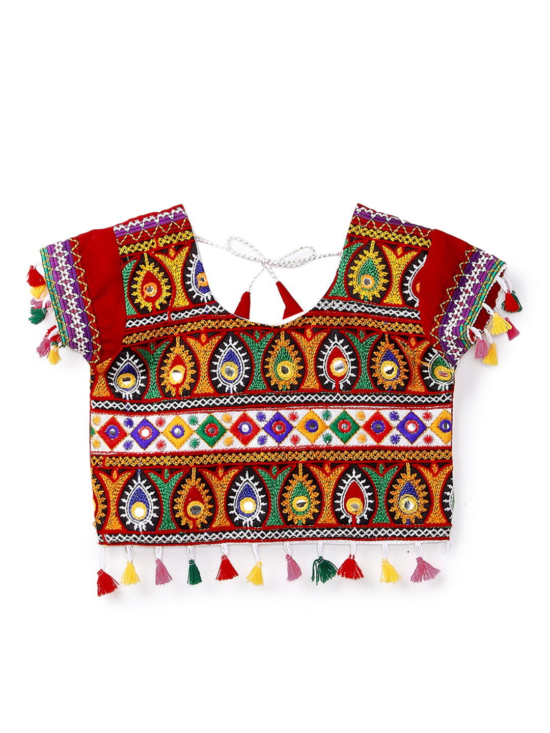 Banjara India Kutchi Emboidered Black Girls Chaniya Choli with Dupatta (CC1-RJS) - Black