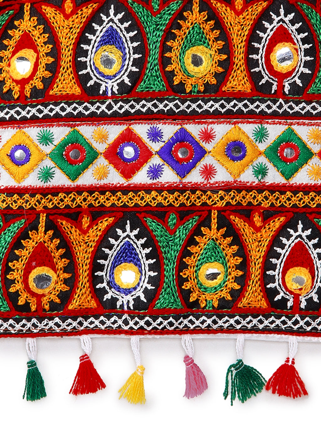 Banjara India Kutchi Emboidered Black Girls Chaniya Choli with Dupatta (CC1-RJS) - Black