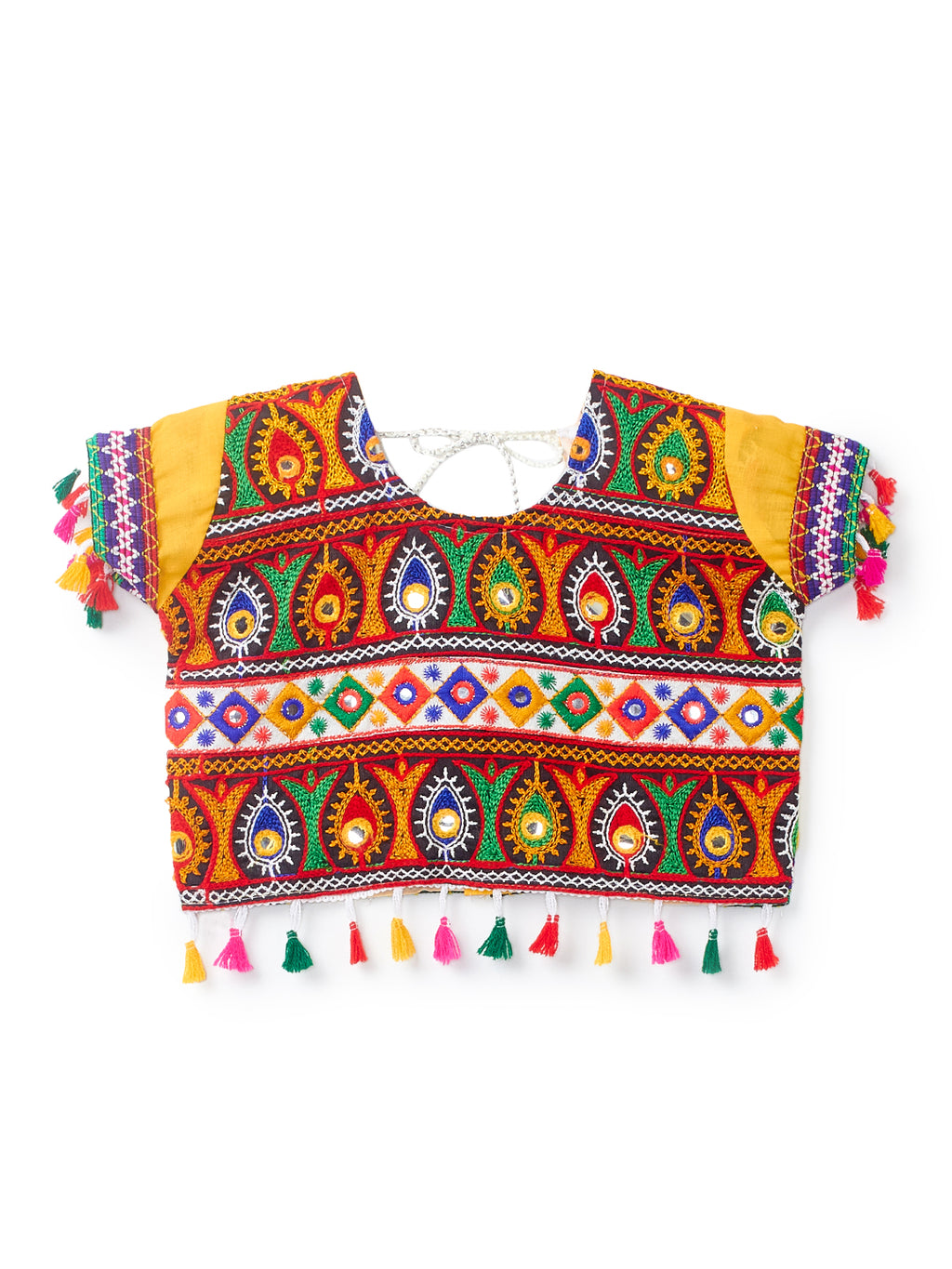 Banjara India Kutchi Emboidered Black Girls Chaniya Choli with Dupatta (CC1-RJS) - Green