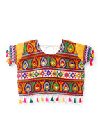 Banjara India Kutchi Emboidered Black Girls Chaniya Choli with Dupatta (CC1-RJS) - Green