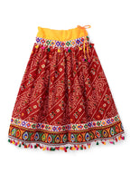Banjara India Kutchi Emboidered Black Girls Chaniya Choli with Dupatta (CC1-RJS) - Red