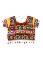 Banjara India Kutchi Emboidered Black Girls Chaniya Choli with Dupatta (CC1-RJS) - Red