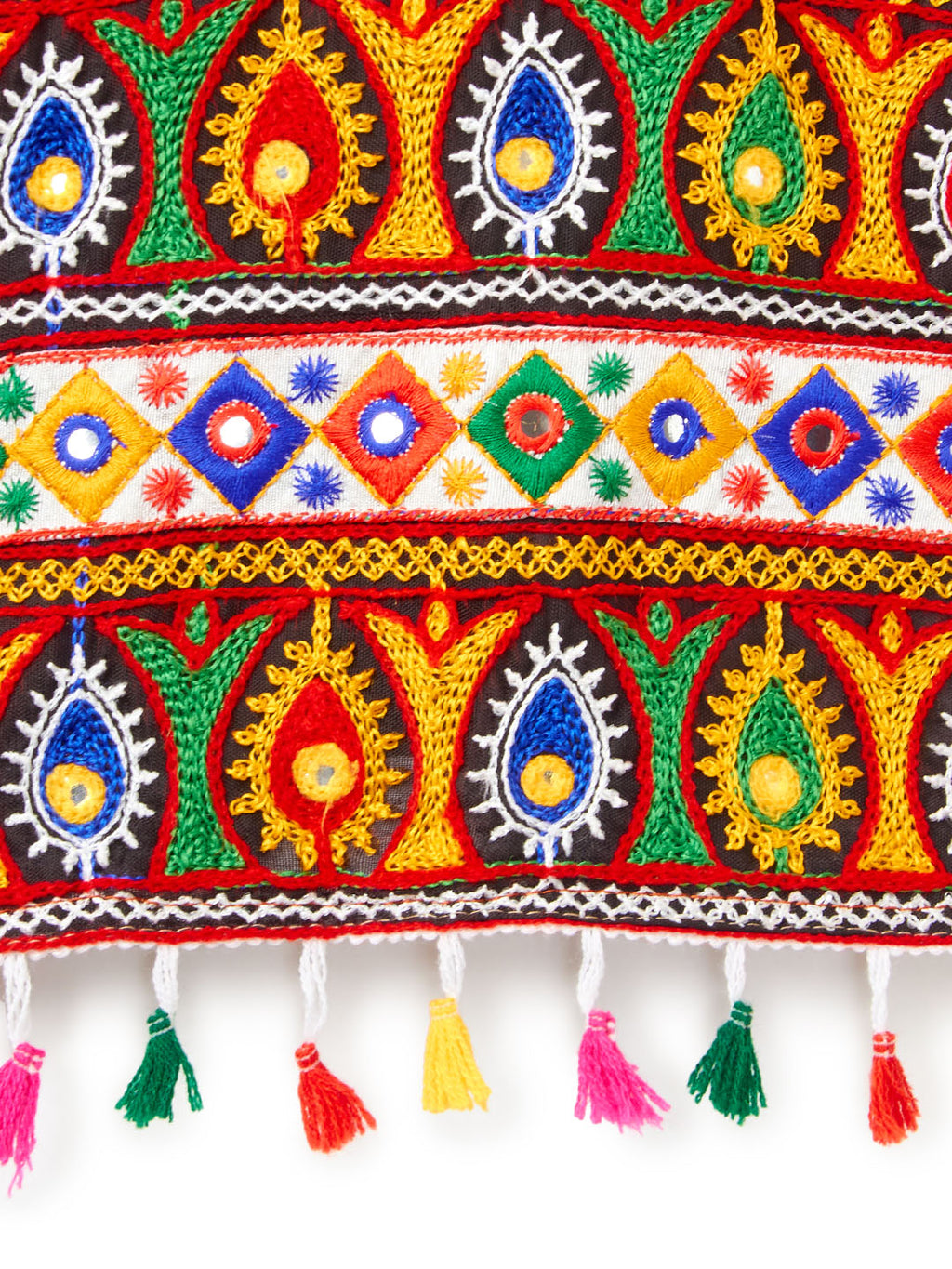 Banjara India Kutchi Emboidered Black Girls Chaniya Choli with Dupatta (CC1-RJS) - Yellow