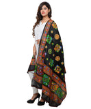 Banjara India Women's Pure Cotton Aari Embroidery & Foil Mirrors Dupatta (Chakachak) Black - CHK01 - Banjara India