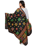 Banjara India Women's Pure Cotton Aari Embroidery & Foil Mirrors Dupatta (Chakachak) Black - CHK01 - Banjara India