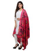 Banjara India Women's Pure Cotton Aari Embroidery & Foil Mirrors Dupatta (Chakachak) Pink - CHK09 - Banjara India