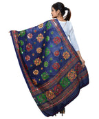 Banjara India Women's Pure Cotton Aari Embroidery & Foil Mirrors Dupatta (Chakachak) Navy Blue - CHK15 - Banjara India