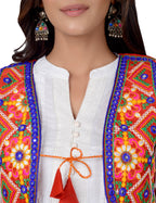 Cotton Kutchi Embroidered Short Jacket/Koti/Shrug (CJK-03) -Red