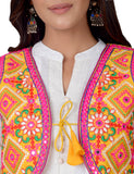 Cotton Kutchi Embroidered Short Jacket/Koti/Shrug (CJK-05) -Yellow