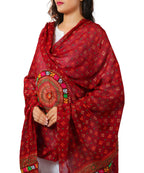 Banjara India Women's Pure Cotton Real Mirrorwork & Hand Embroidery Dupatta (Kutchi Chakkar) Maroon - CKR04 - Banjara India