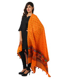 Pure Cotton Real Mirrorwork & Hand Embroidery Dupatta (Kutchi Chakkar) Light Orange - CKR07