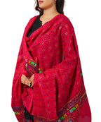 Pure Cotton Real Mirrorwork & Hand Embroidery Dupatta (Kutchi Chakkar) Pink - CKR09