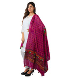 Pure Cotton Real Mirrorwork & Hand Embroidery Dupatta (Kutchi Chakkar) Magenta Violet - CKR10