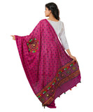 Pure Cotton Real Mirrorwork & Hand Embroidery Dupatta (Kutchi Chakkar) Magenta Violet - CKR10