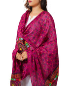 Pure Cotton Real Mirrorwork & Hand Embroidery Dupatta (Kutchi Chakkar) Magenta Violet - CKR10