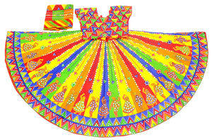 Banjara India Cotton Long Flair Aari Embroidery Kutch Work (Lehenga Choli) Chaniya Choli Set with Dupatta-DND02