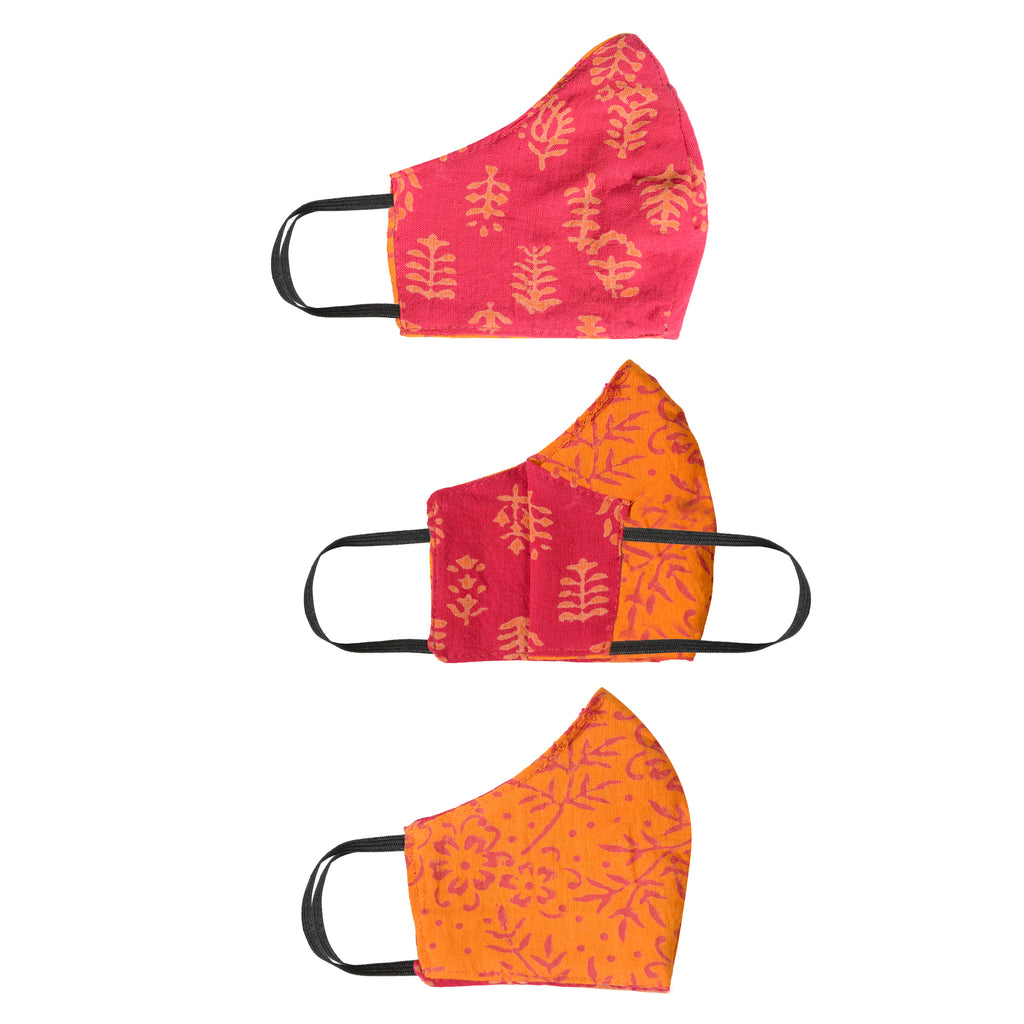 Gamthi Cotton Womens 2 layers Face Mask by (Assorted colours/designs)