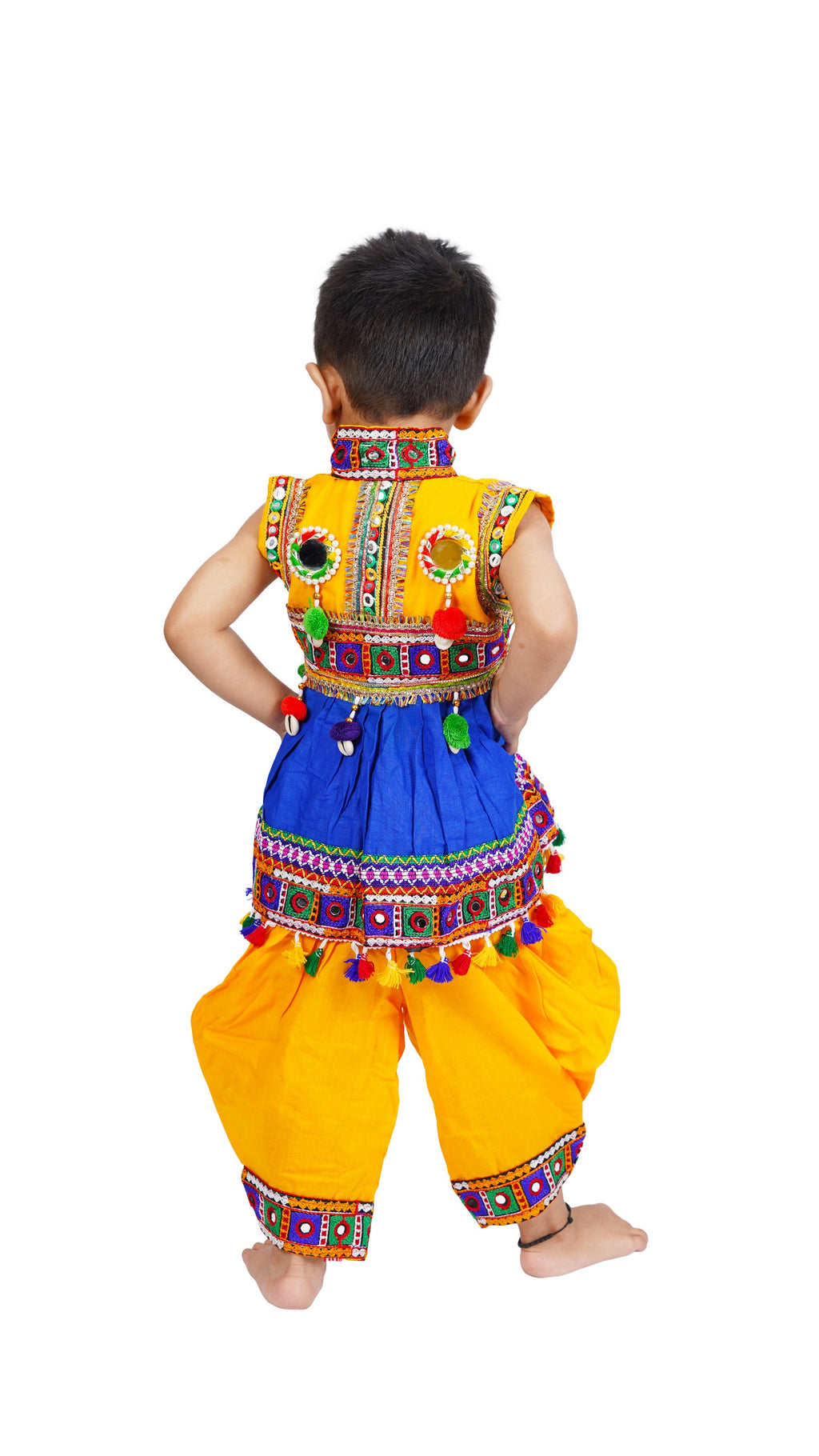 Embroidered Kedia Dhoti Set For Boys & Girls- KD-BGD-Blue