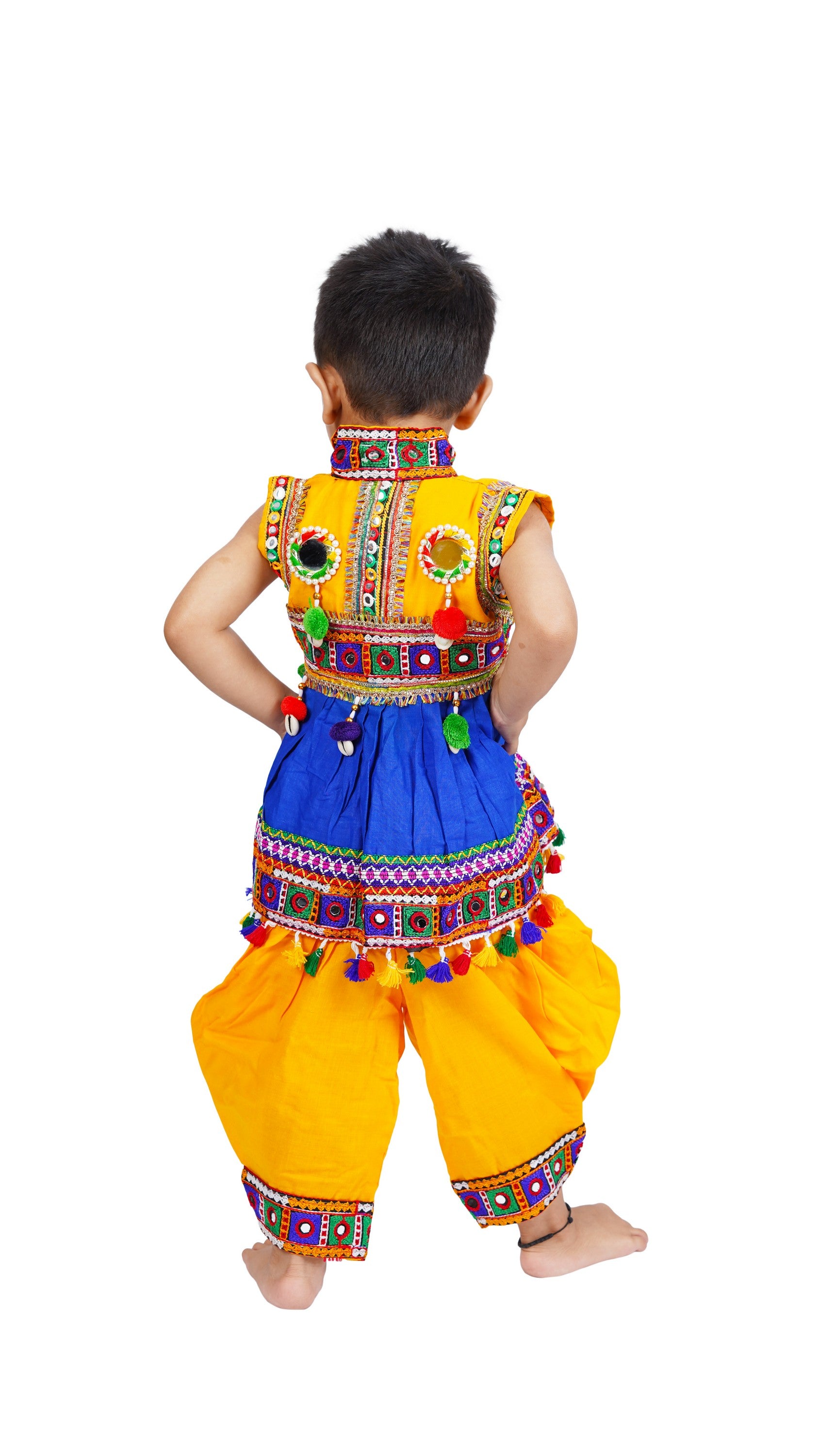Embroidered Kedia Dhoti Set For Boys & Girls- KD-BGD-Blue
