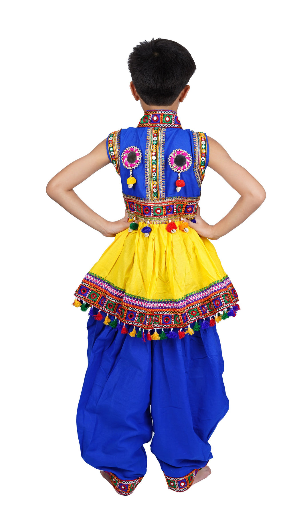 Embroidered Kedia Dhoti Set For Boys & Girls- KD-BGD-Yellow