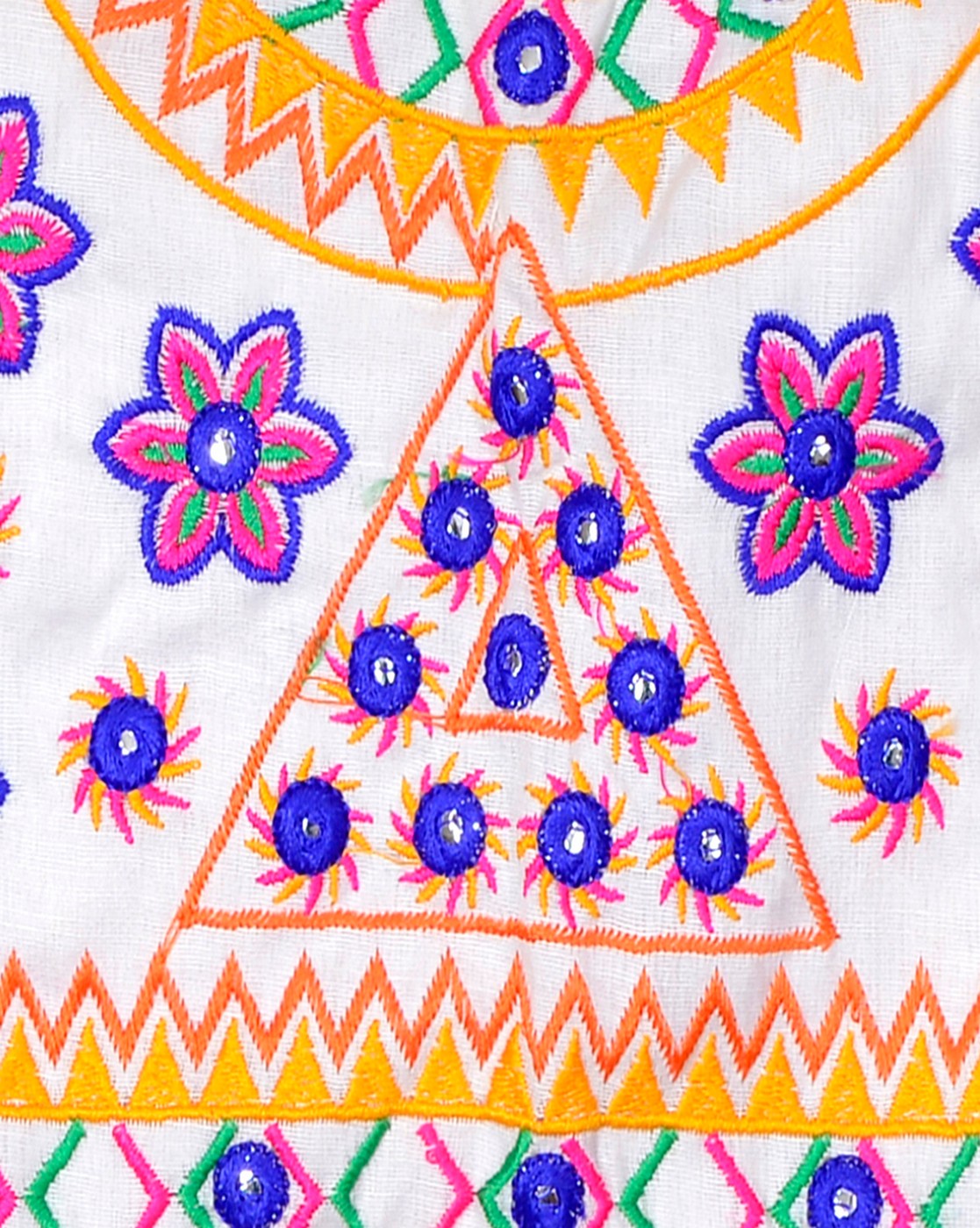 Star Embroidery Kids Ethnic Jacket - White