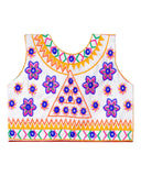 Star Embroidery Kids Ethnic Jacket - White