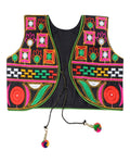 Square Kids Embroidered Ethnic Jacket - Black