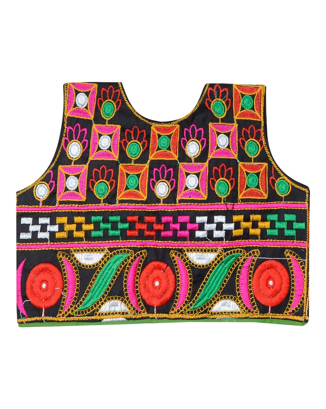 Square Kids Embroidered Ethnic Jacket - Black