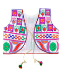 Square Kids Embroidered Ethnic Jacket - White