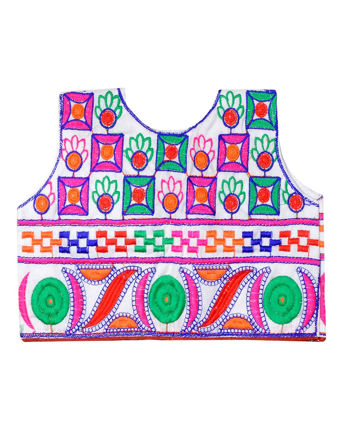 Square Kids Embroidered Ethnic Jacket - White