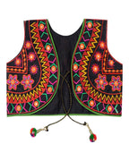 Star Embroidery Kids Ethnic Jacket - Black