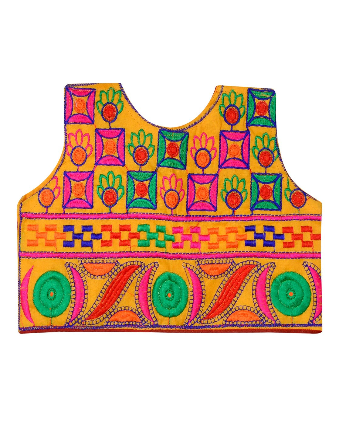 Square Kids Embroidered Ethnic Jacket - Yellow