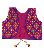 Corona Kids Embroidered Ethnic Jacket - Pink