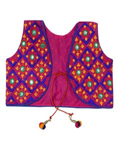 Corona Kids Embroidered Ethnic Jacket - Pink