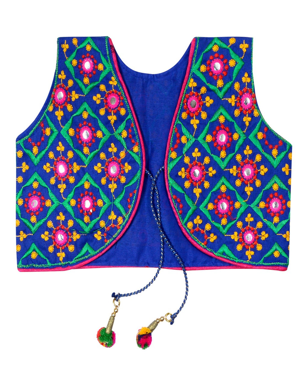 Corona Kids Embroidered Ethnic Jacket - Blue