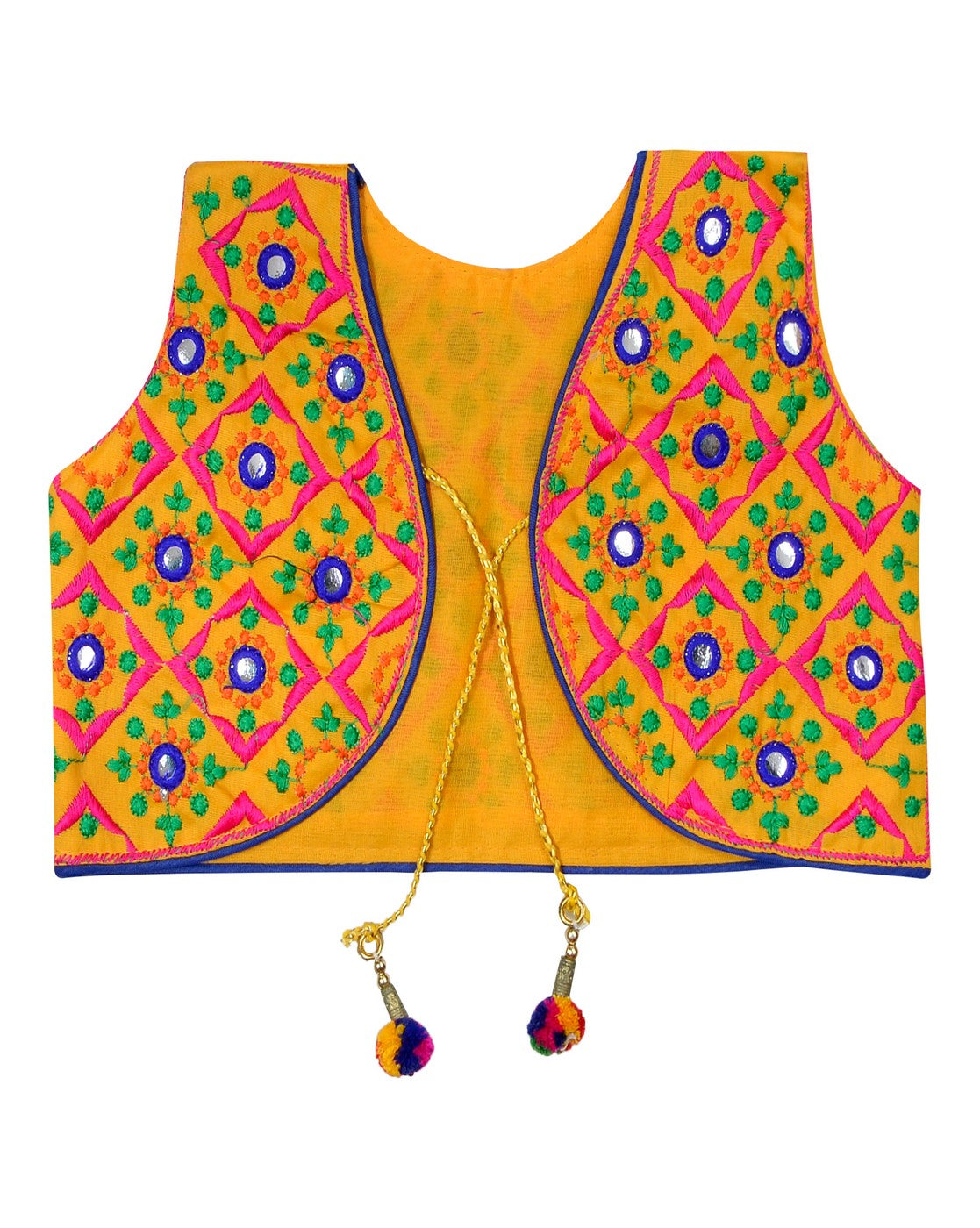 Corona Kids Embroidered Ethnic Jacket - Yellow