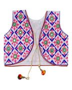 Corona Kids Embroidered Ethnic Jacket - White