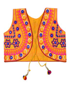 Star Embroidery Kids Ethnic Jacket - Yellow