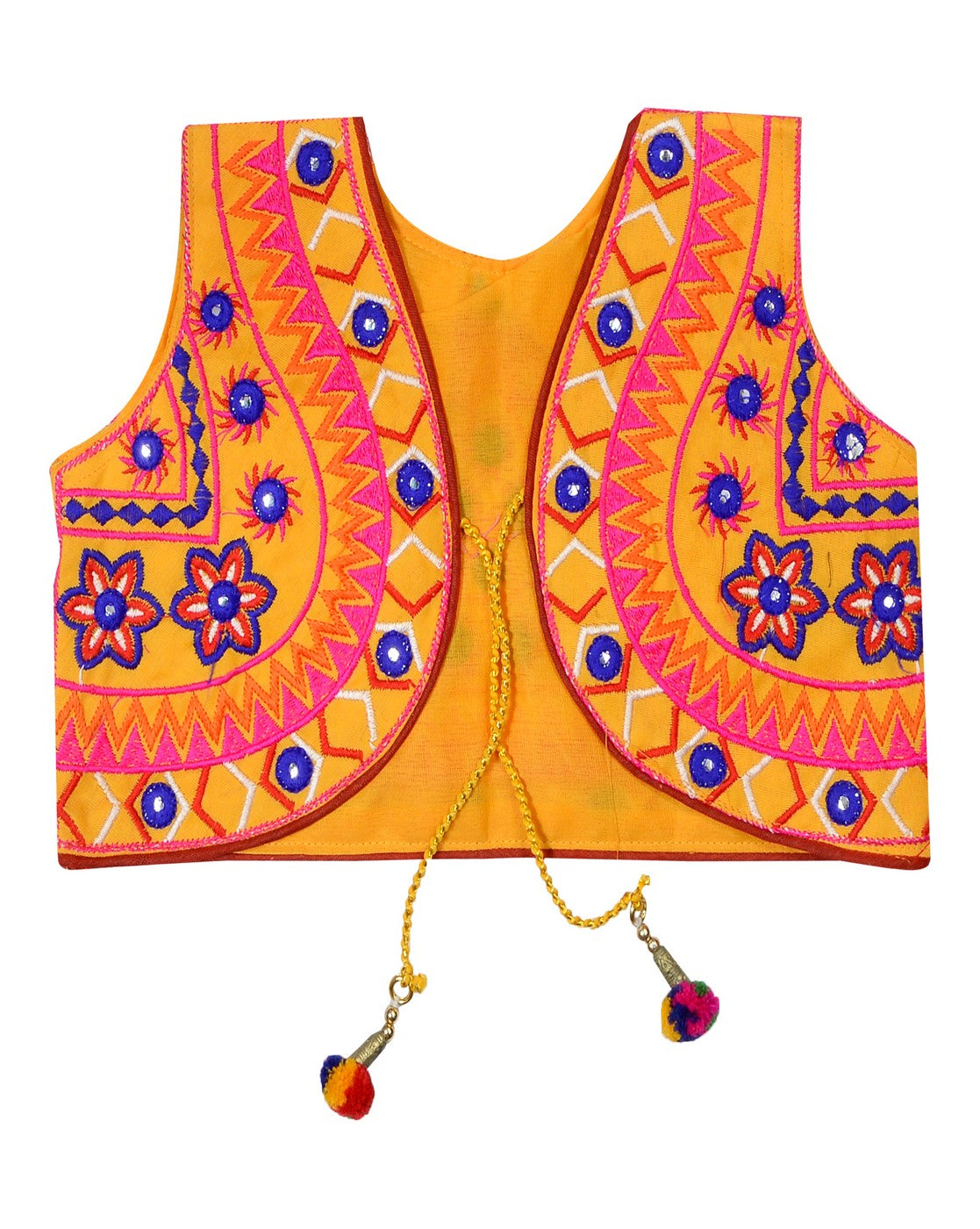 Star Embroidery Kids Ethnic Jacket - Yellow