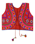 Star Embroidery Kids Ethnic Jacket - Red