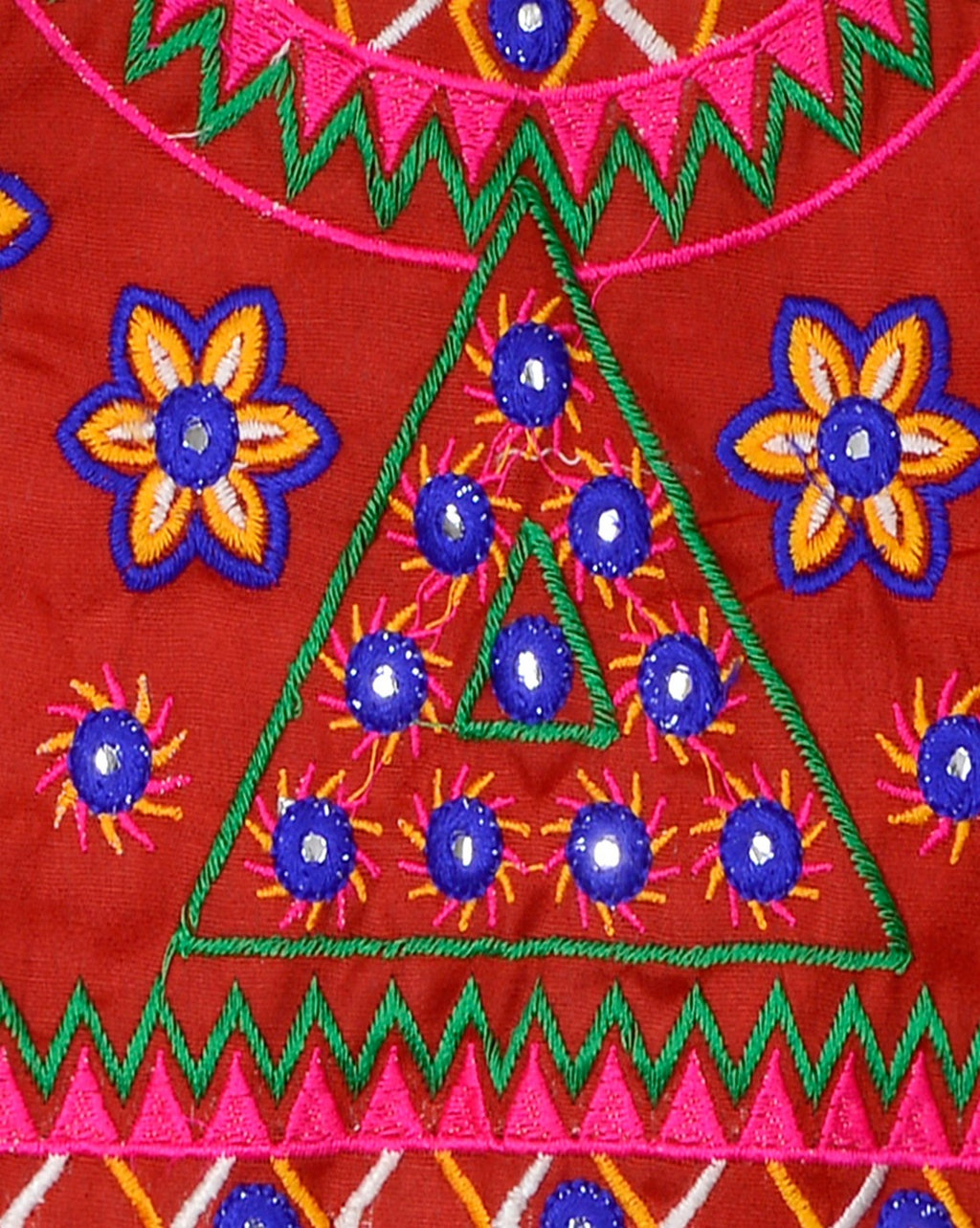 Star Embroidery Kids Ethnic Jacket - Red