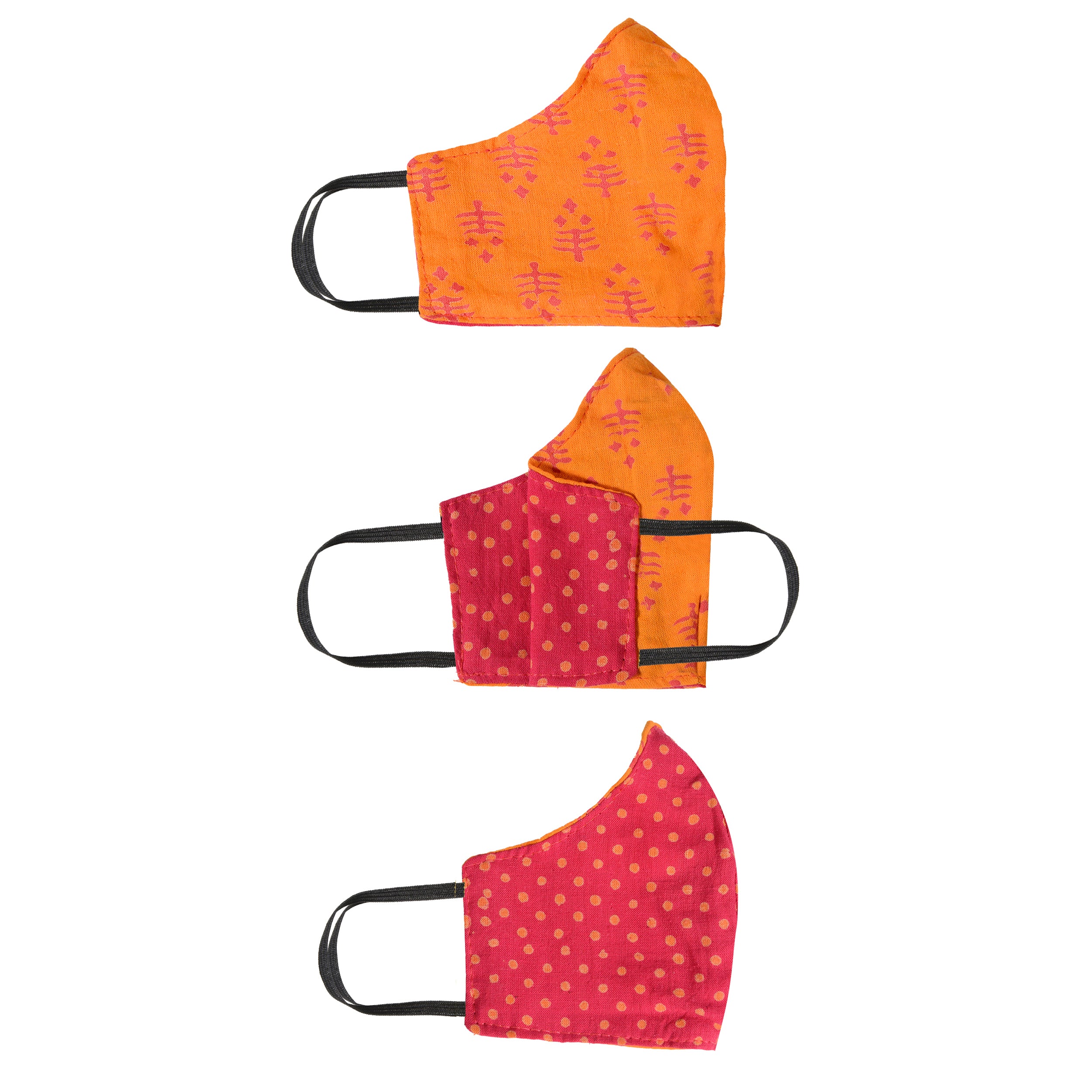 Gamthi Cotton Womens 2 layers Face Mask by (Assorted colours/designs)