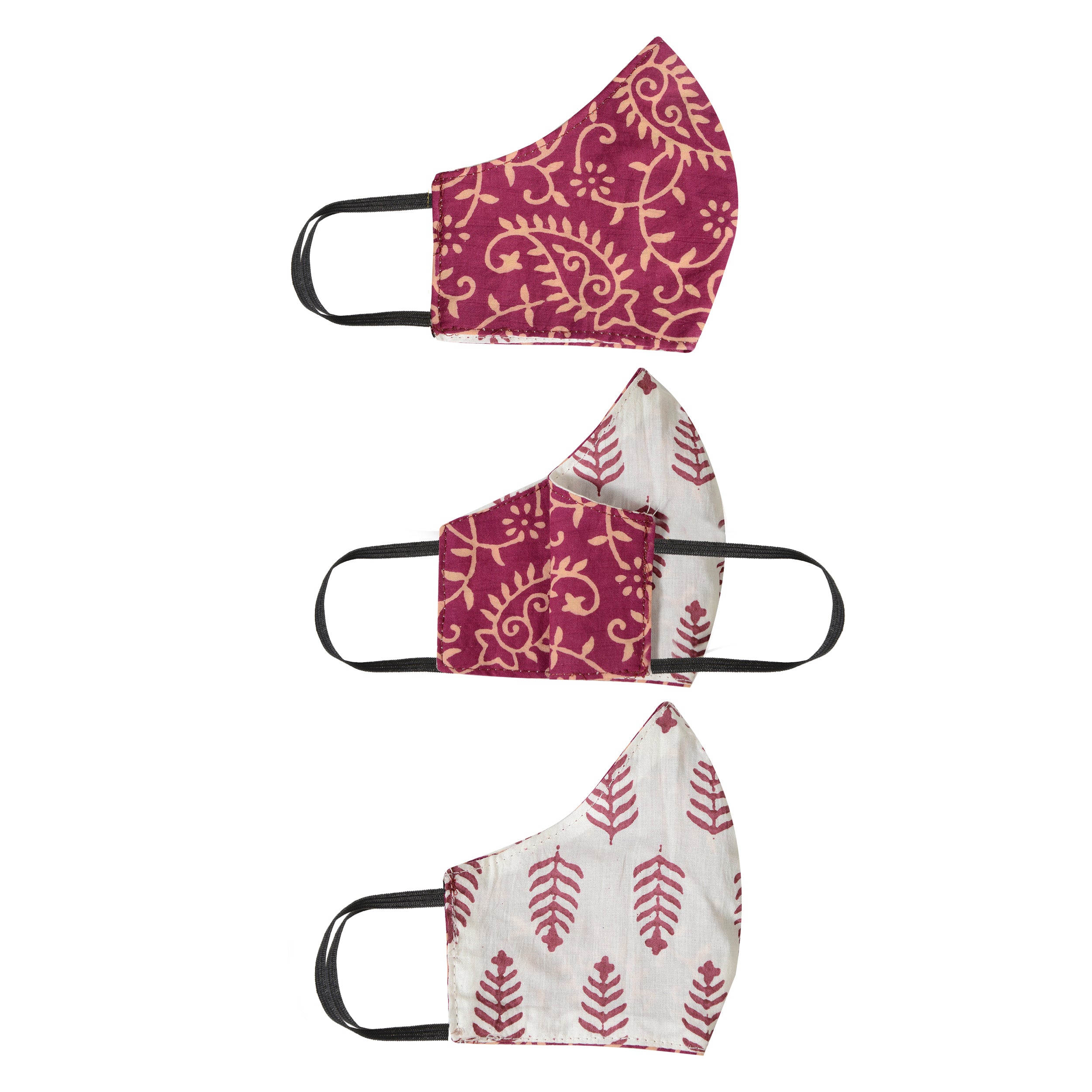 Gamthi Cotton Womens 2 layers Face Mask by (Assorted colours/designs)