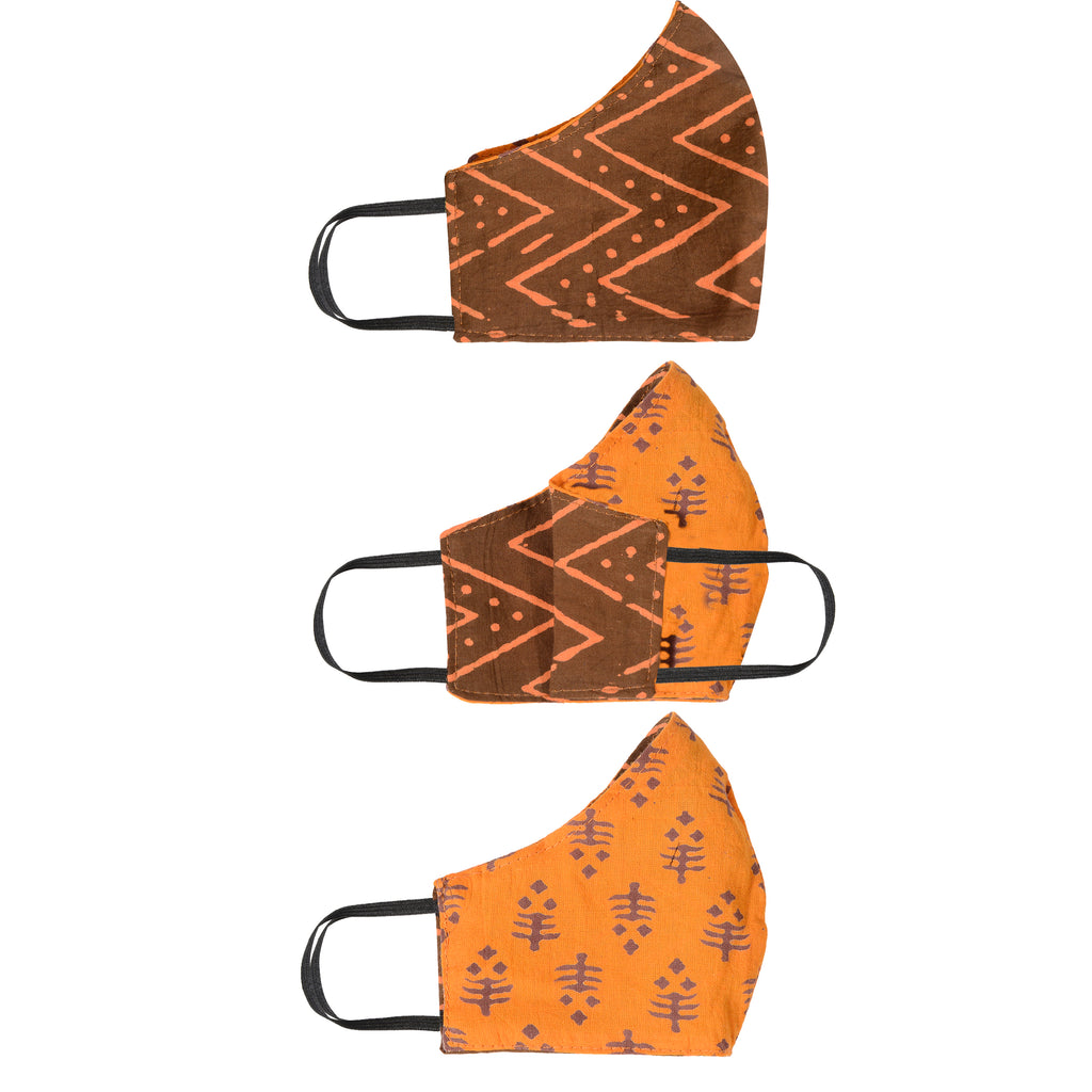 Gamthi Cotton Womens 2 layers Face Mask by (Assorted colours/designs)