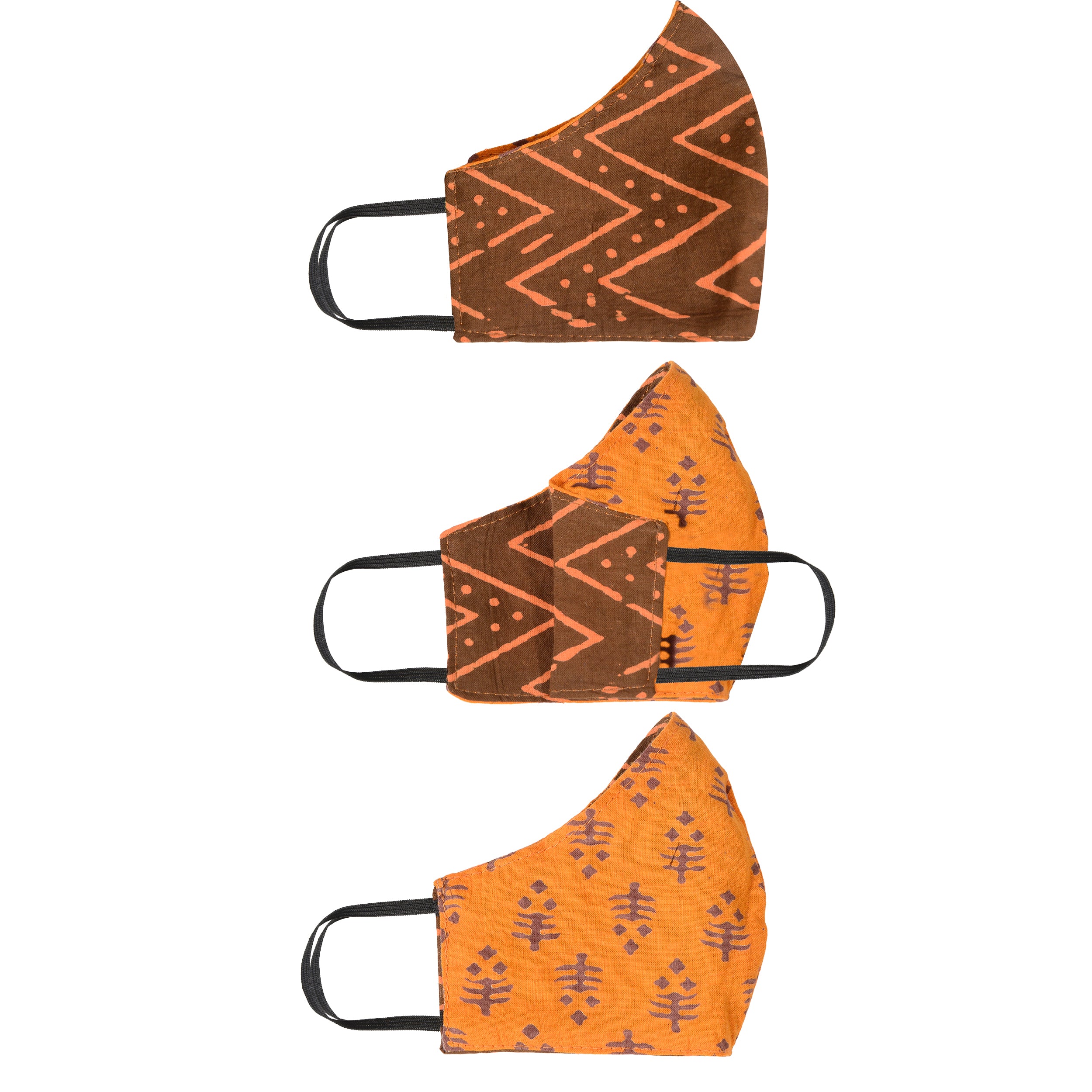 Gamthi Cotton Womens 2 layers Face Mask by (Assorted colours/designs)