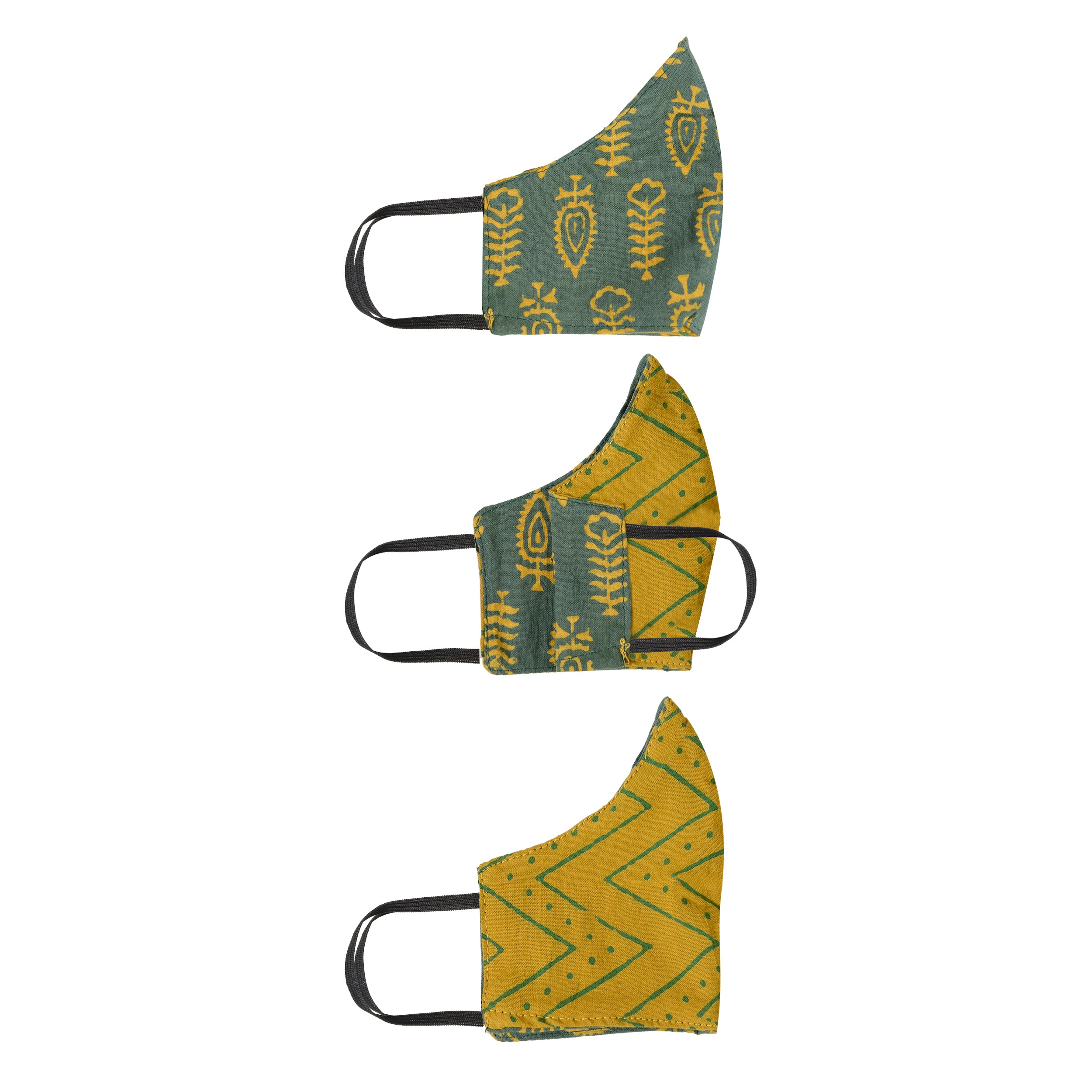 Gamthi Cotton Womens 2 layers Face Mask by (Assorted colours/designs)