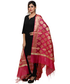 Banarasi Kora Silk Zari Dupatta - Pink