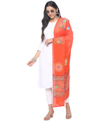 Banjara India Women Pure Cotton Aari Embroidered  & Foil Mirror Dupatta -LEH11