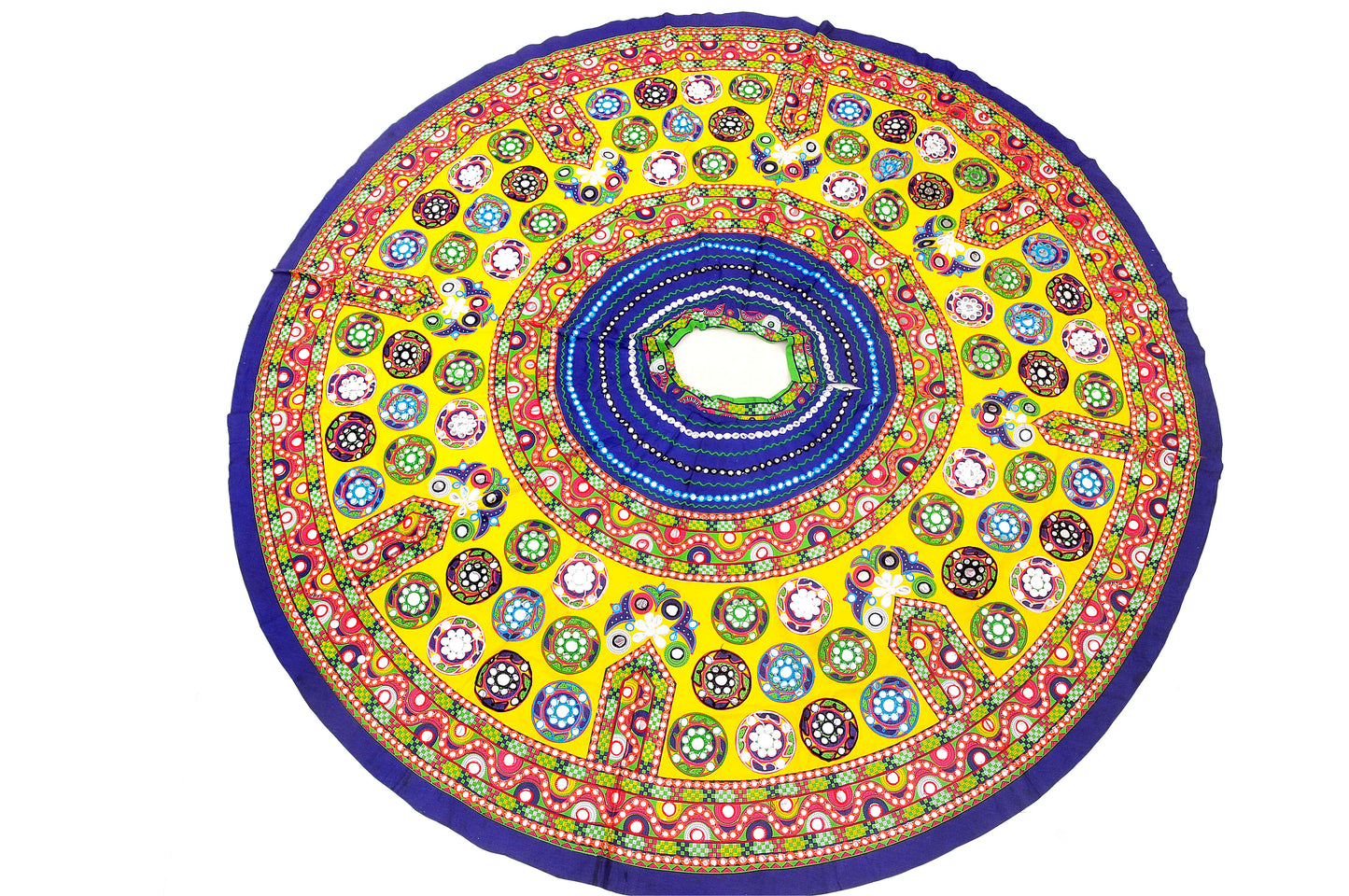 Banjara India Cotton Long Flair Aari Embroidery Kutch Work (Lehenga Choli) Chaniya Choli Set with Dupatta-GOL02